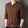 Hengyuanxiang Men's 100% Pure Wool Lapel Cardigan