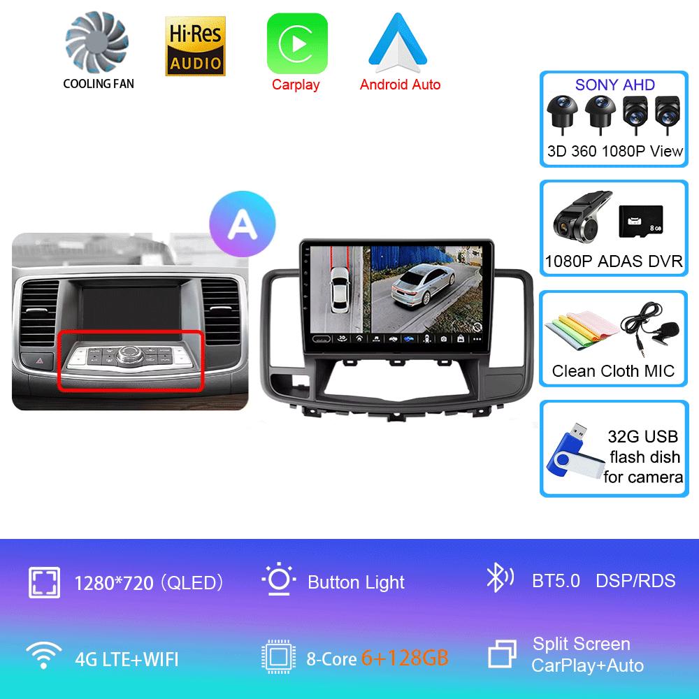 Android 14 Car Radio For Nissan Teana J32 2008 - 2013 Multimedia Video Player Navigation stereo GPS