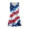 Women's Casual Print Sundress With Pockets Summer Boho Beach Dress T-Shirts Dress V Neck Loose Tank Dresses