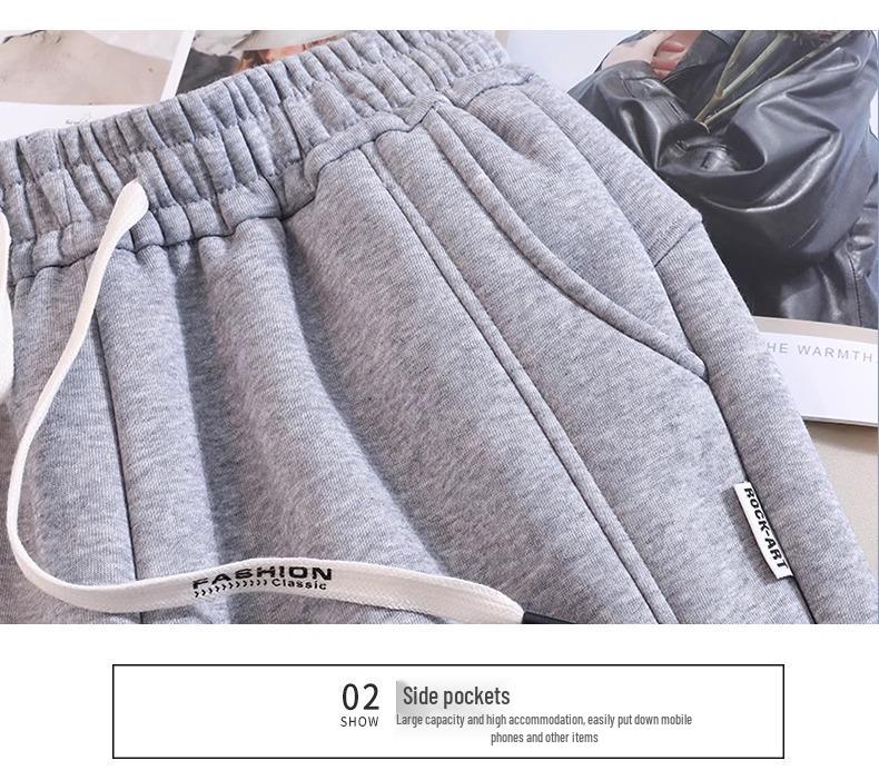 Pantaloni de trening pentru femei din lână de miel căptușiți cu fleece - Groși, călduroși, joggers cu manșete pentru toamna/iarna 2024