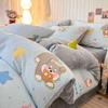 Winter Milk Fleece Bedding Set Coral Thick Sheet Duvet Cover Student Dorm