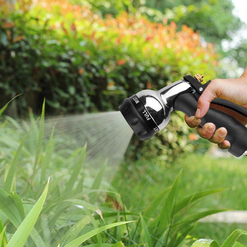 Garden Hose Nozzle Spray Patterns Adjustable Water Hose Nozzle Heavy Duty Multi-Functional Sprayer With Non-Slip Handle For