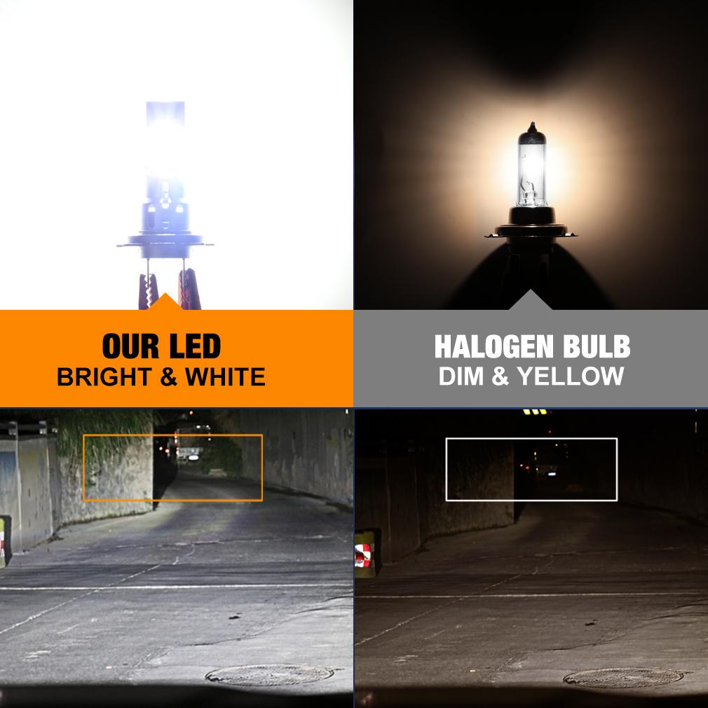 2 Adet 20000LM H7 LED Far Ampulleri 60W Mini Kablosuz CSP Araba Farı Fanlı Oto Diyot Lambaları H7 Turbo Led Otomobil Işıkları Canbus 12V 6500K Beyaz
