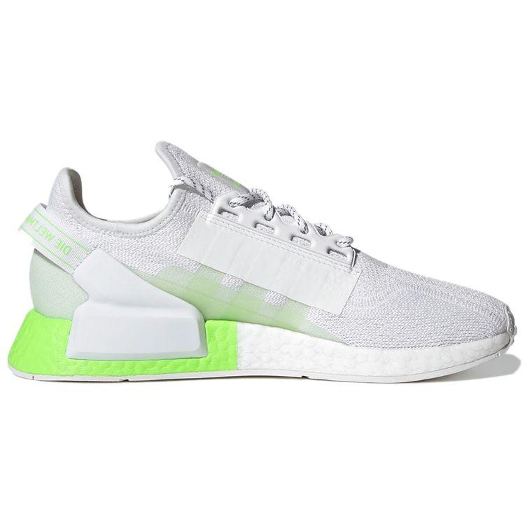 Adidas NMD R1 V2 White Signal Green Unisex Sneakers Footwear-White GX4985