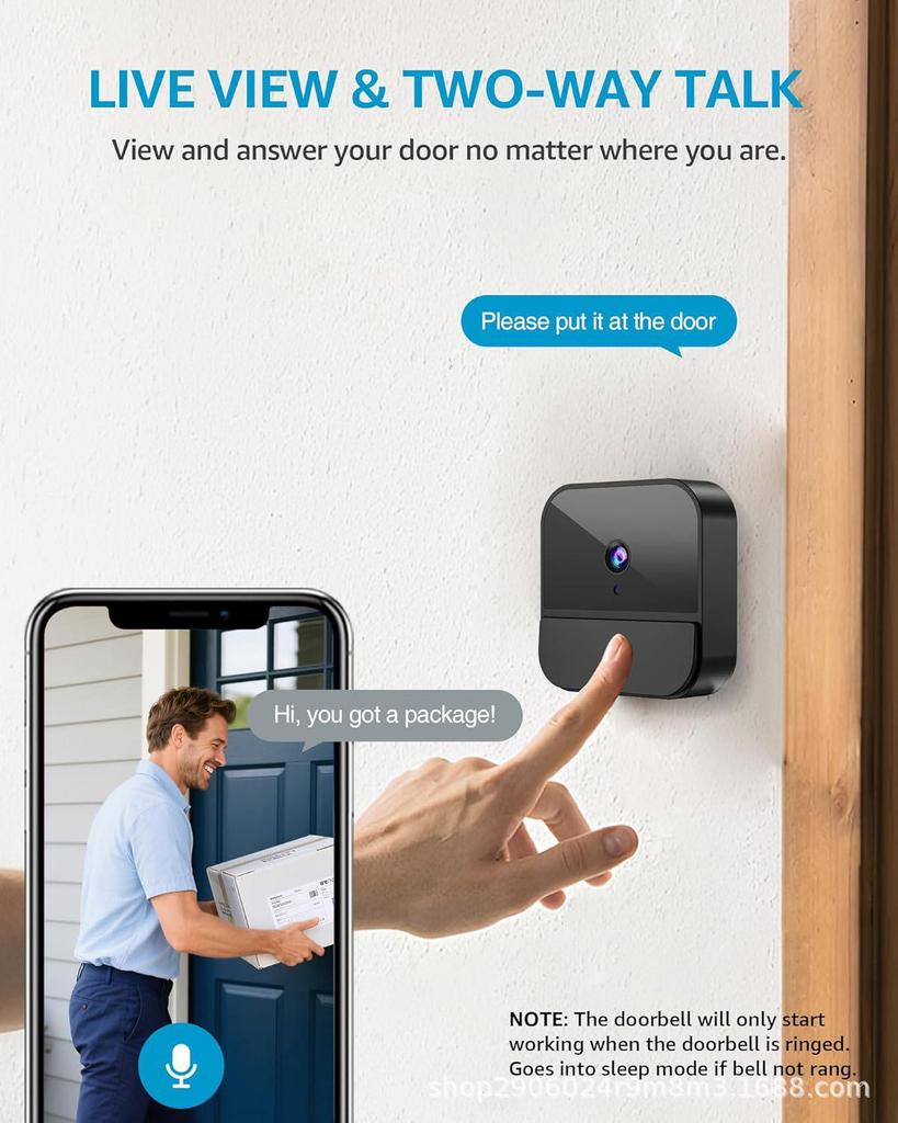 Smart Visual Doorbell with Tuya App, Free Cloud Storage, and Ultra-Long Standby