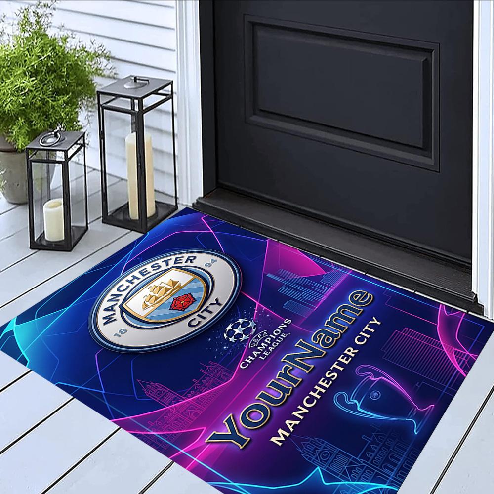 Manchester-stad (19) Personaliseer uw naamkleed, bureaustoelkussen, cadeau voor thuis, slaapkamer, woonkamer.