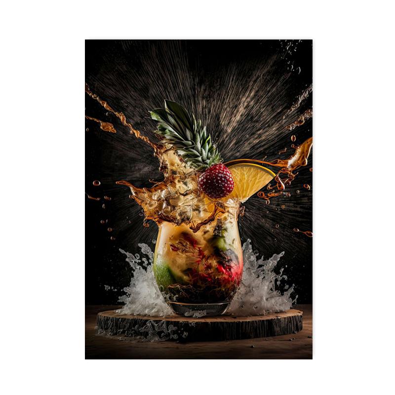 Abstract Colorful Cocktail Exploration Rendered Posters Prints Bar Painting Wall Art Pictures for Restaurant Drinking Room Decor