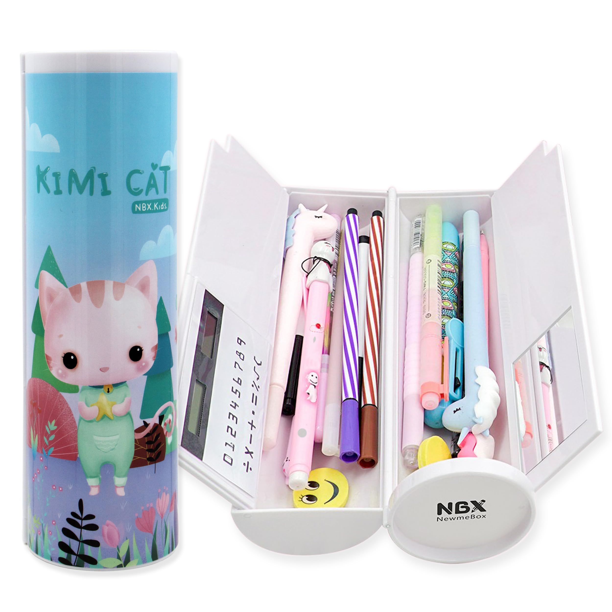 

Милый пенал для начальной школы и Большой стоячий пенал простой и стильный дизайн с и карандашом Прозрачный пенал для ручек с тонким цилиндрическим