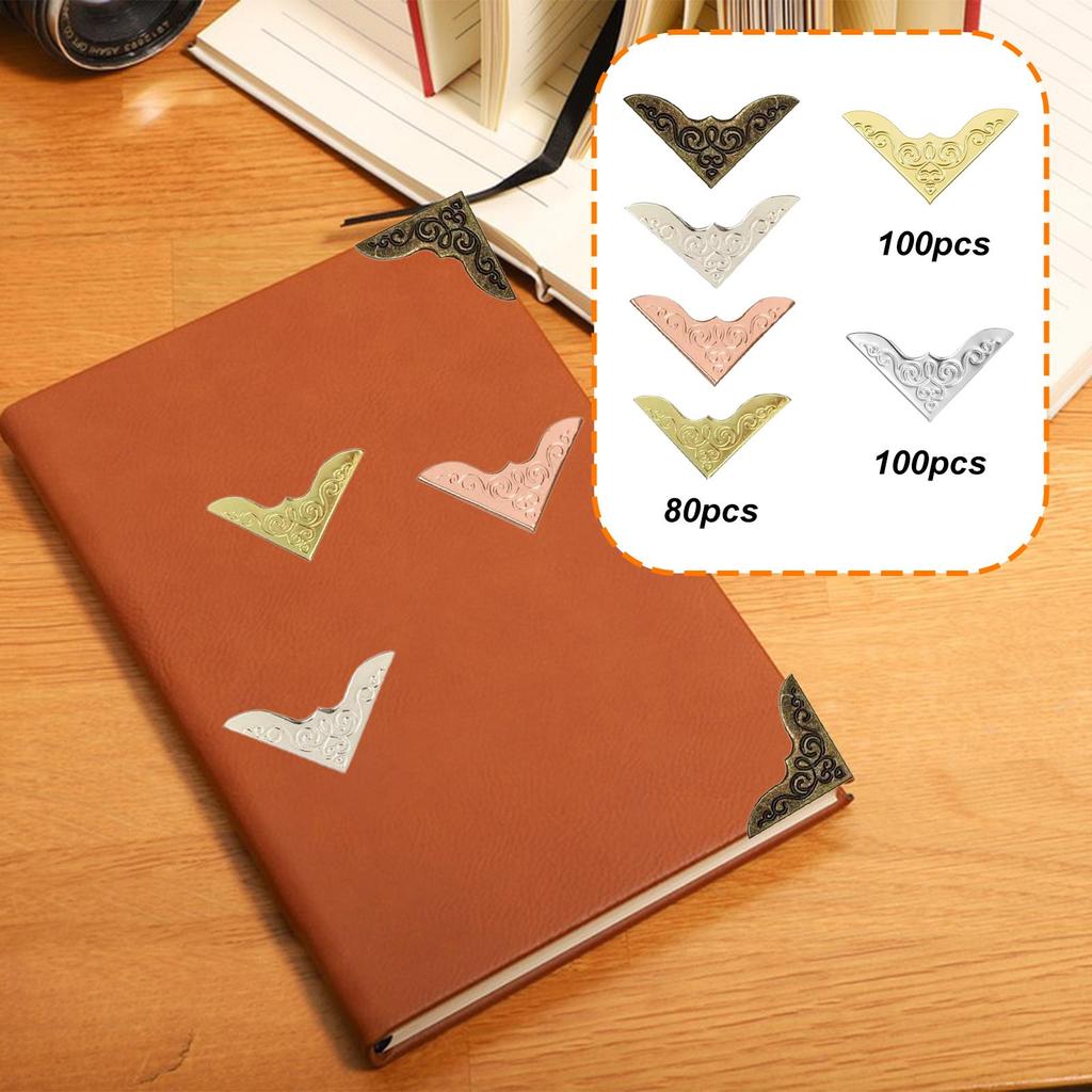 Metal Book Corner Protectors Multifunctional Edge Covers Photo Frame Corner Embellishment for Book Menus Notebook Folder Albums