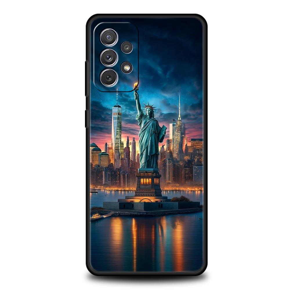 Case For Samsung A17 A15 A13 A51 A71 A41 A31 A21S A07 A05 A35 A55 A23 A25 A33 A53 A73 5G Cover NYC New York City seaside scenery