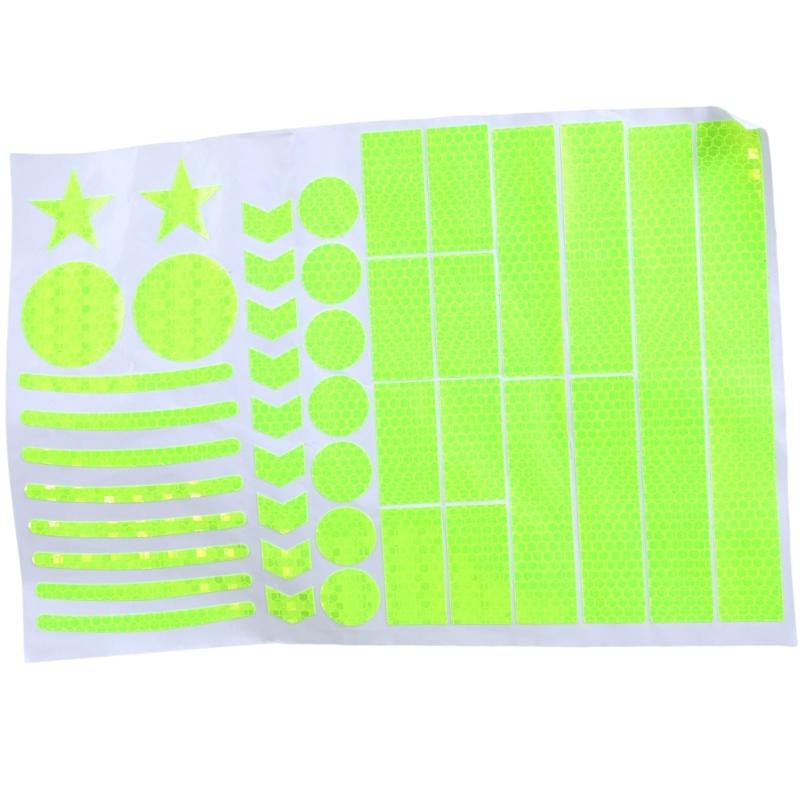 

Adhesive High Reflective Tape Car Bike Helmets Sticker Bicycles Motocycle Night Safety Warning Sticker Decals флуоресцентный зеленый