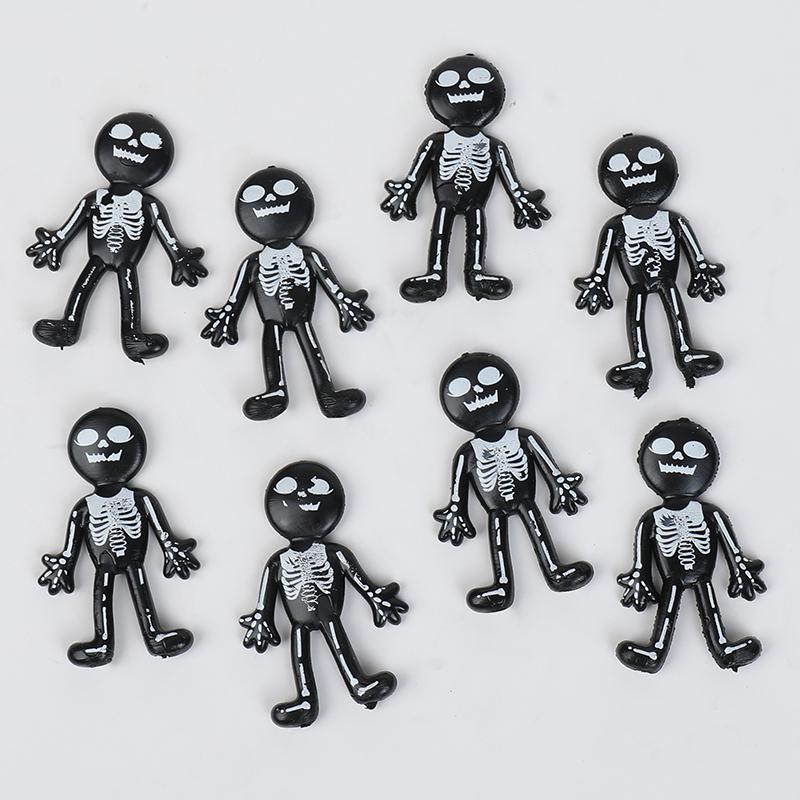 10/30Pcs Scary Halloween Stretchable Skull Skeleton Anti Stress Toy for Kids Birthday Party Favors Halloween Party Pinata Filler