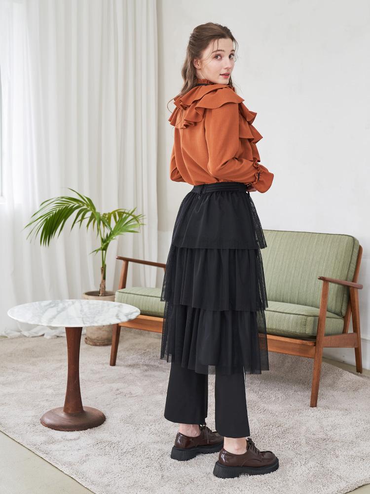 L By L Black Tulle Tiered Skirt