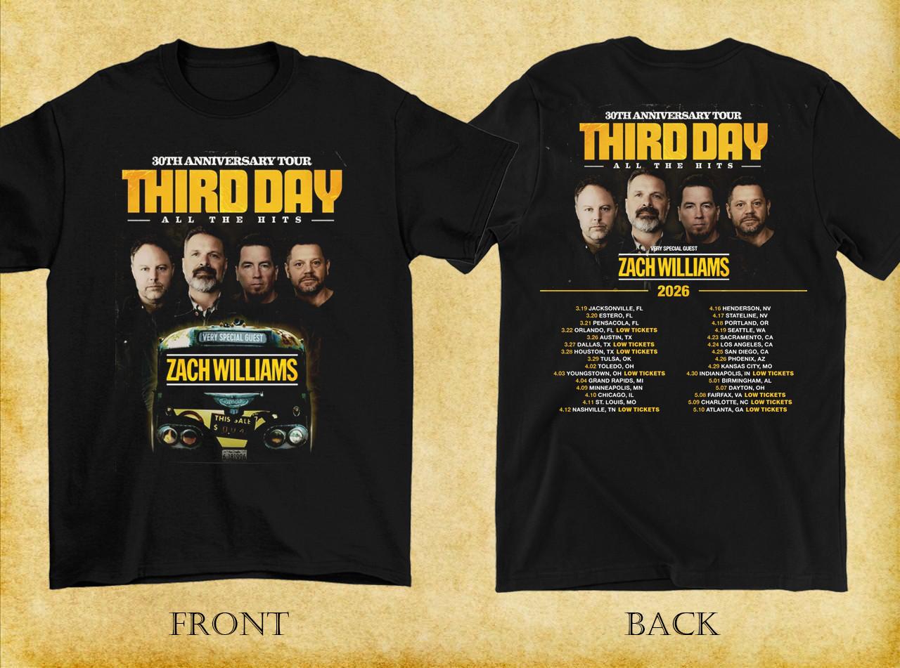 2 Sides Third Day Announces 20 26 30th Anniversary Shirt Unisex S-5XL EM1521 S