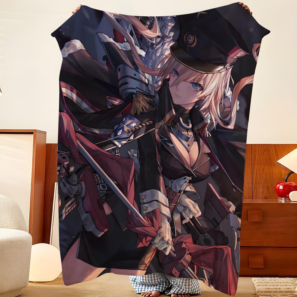 Game A-Azur L-Lane Throw Flannel Throw Blanket, Lightweight Cozy, Durable Washable cute Cool