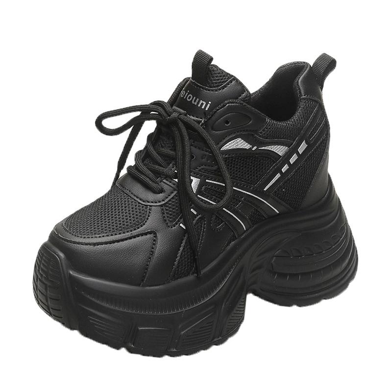 Women's Dad Shoes 2025 New Summer Breathable Mesh High Top Boost Sports Shoes Thick Bottom Heightening Net Surface Shoes