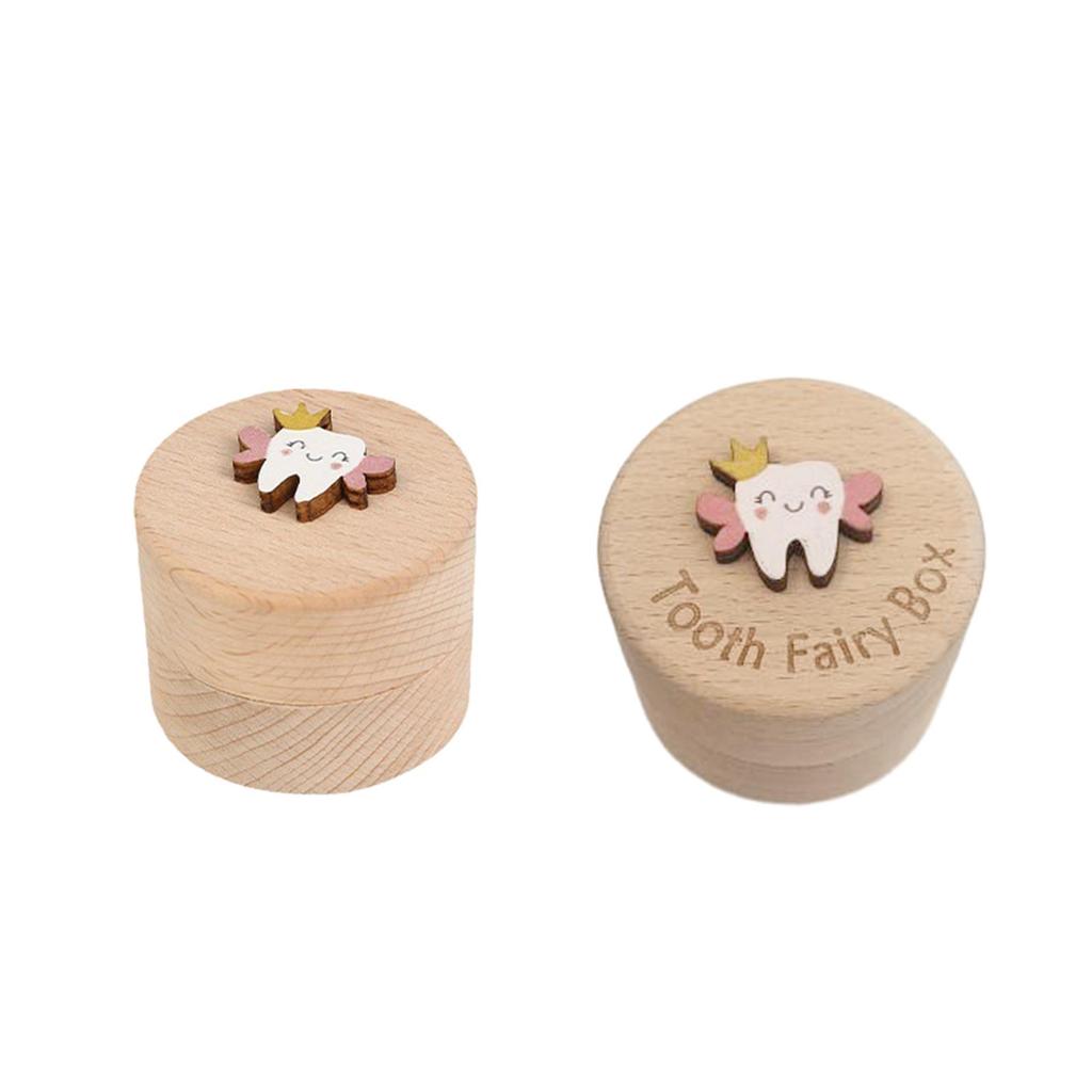 Baby Tooth Keepsake Box Portable Collection Box Wooden Baby Box Tooth Fairy Box Tooth Container Case for Birthday Gift Kids Baby