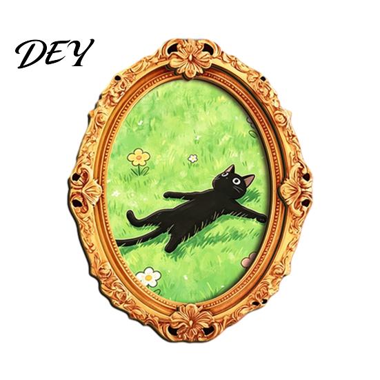 Metal Cabinets Decorative Magnets 1/6Pcs Halloween Retro Frame Refrigerator Magnet, Wooden Carved Magnet Decor Fridge for Home Office Cabinet