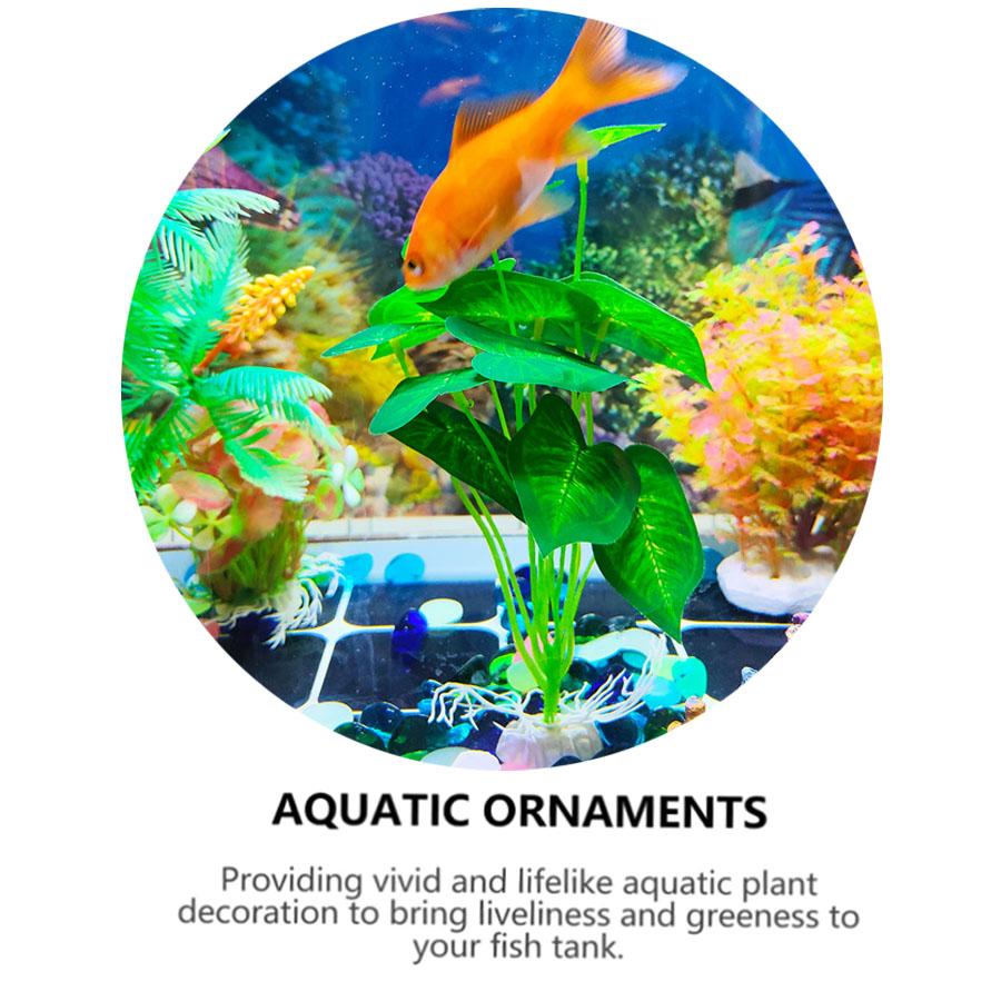 Large Green Leaf Fake Water Plants | Vibrant Plastic Aquarium Decor | Perfect for Fish Tanks, Vases & Desktop Decor – Realistic Aquatic Plants