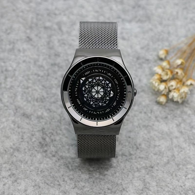 

New Concept Creative Pointless Black Technology Watch Men s and Women s Students Minimalist Fashion Trend Quartz Watch чёрный