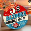 Vintage Bazooka Bubble Gum Runt Metallskylt Väggdekor Aluminiumkonst Gåva