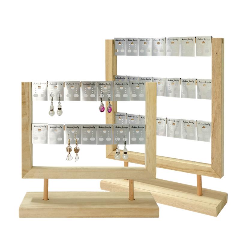 

Solid Wood Multi-layer Jewelry Display Stand Earring Rack Earring Piece Matching Display Stand Simple Jewelry Storage Prop