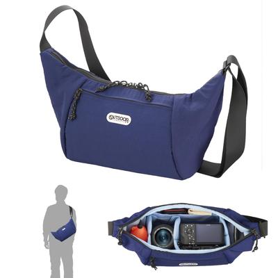 Hakuba OUTDOOR PRODUCTS Camera Shoulder Bag 06 AZ Navy Round Camera Bag That Is Easy To Carry YKK Zipper Fabric AMZODCSB06NV 4977187005288