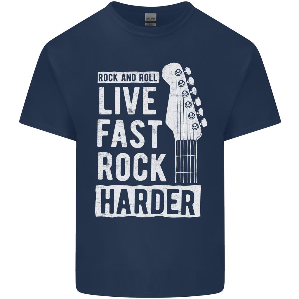 Live Fast Rock Harder Guitar Roll Music Unisexs Light Cotton TShirt