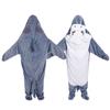 Rzeźba z piasku z kreskówki Rekin śpiwór kombinezon dinozaur piżama flanelowa rekin domowy kombinezon dla dorosłych rekin super miękki