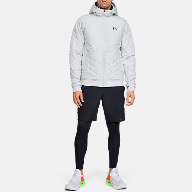 Under Armour Sports Training Warm Hooded Jacket Men Jacket White Gray 1342692-014