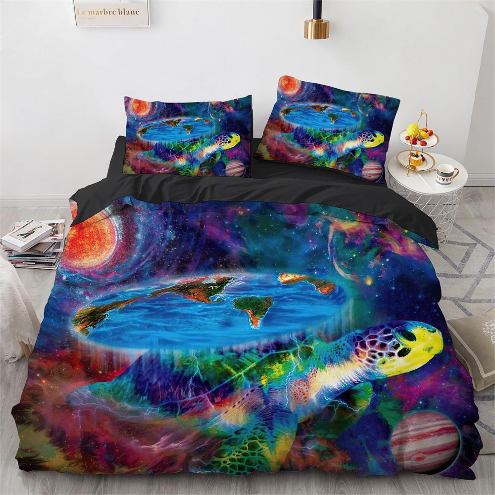 3D Octopus Duvet Cover King Queen Size Cute Cartoon Ocean Animal Bedding Set For Kids Teens Sealife 2/3pcs Polyester Quilt Cover