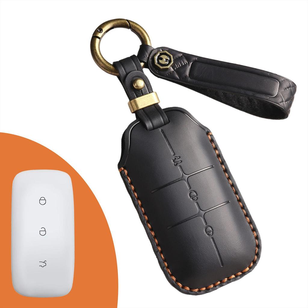 Leather Retro Key Cover for Geely Galaxy L7, L6, E8 Cars