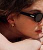 Korean Style Chunky Oval & Teardrop Metal Bean Stud Earrings