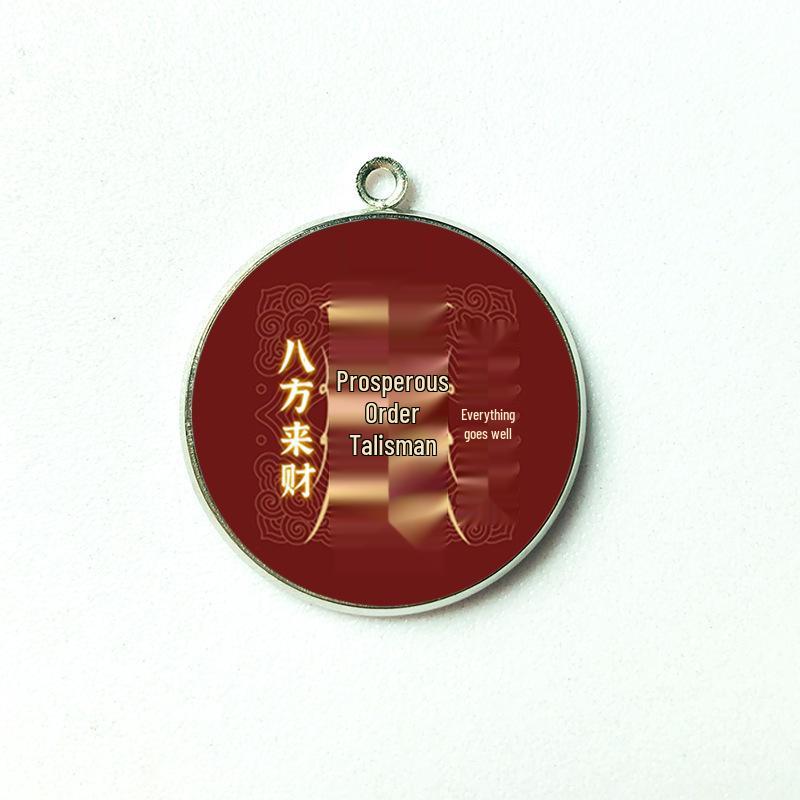 

Кулон-брелок с 30-миллиметровым круглым сплавным кулоном с камнем времени