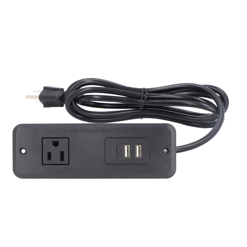Recessed Power Strip 20W PD Fast Charging Safe with 1 Socket 2 USB 1 Type C Recessed Desk Outlet