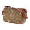 New COACH Nolita Iconic Coated Canvas With Smooth Leather Shoulder Bag, Handbag Trumpets Women's Khaki Monogram CC418-IME7V