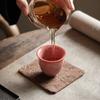 Pinkish Green Celadon over Red Clay Small Gongfu Tea Cup Handmade Chinese Ceramic for Women Collectors Gift