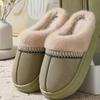 Plush Slippers for Autumn and Winter, Thick Soled Outdoor Cotton Slippers for Warmth At Home, Thickened Plush Thick Soled for Warmth