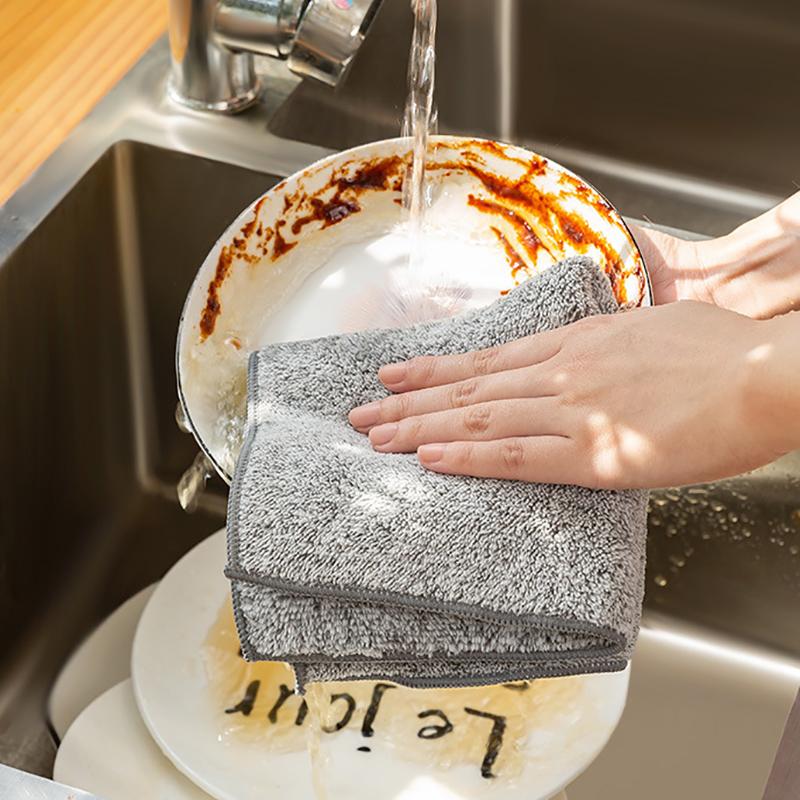 5 bucăți prosop de curățare șervețele din fibre de cărbune de bambus, eficient anti-grăsime