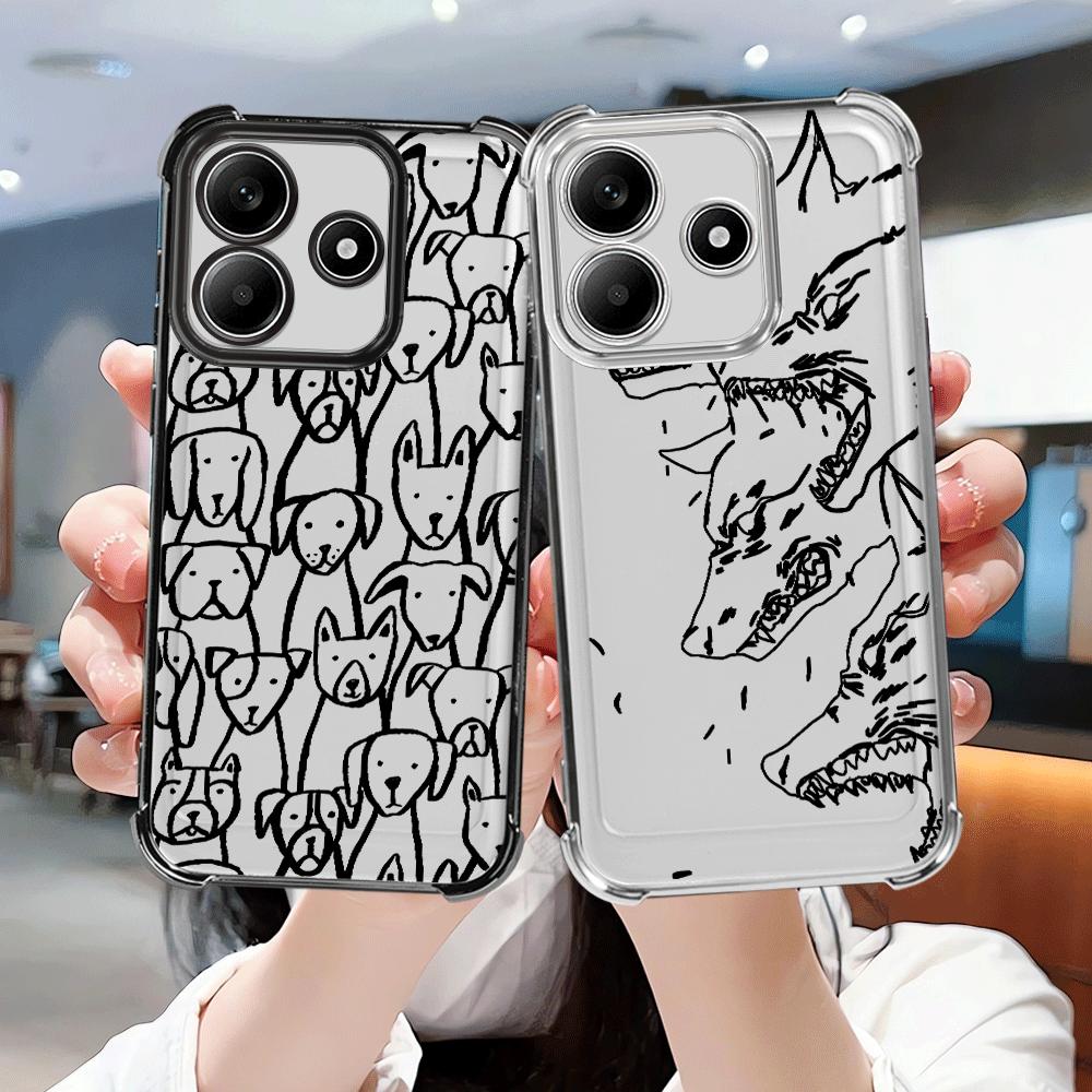 Case for Redmi Note 14 Pro Plus 12 11s A3 A5 9 Pro 11 Note 13 K80 10 Lite 13C Phone Cover Cartoon Wolf Dog