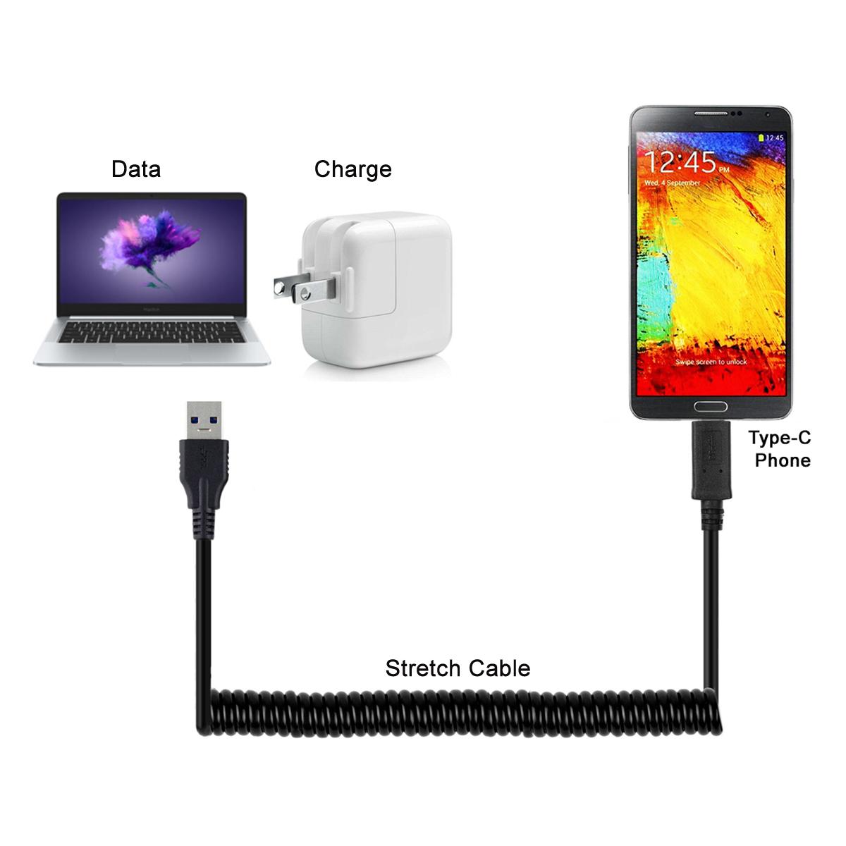 

CY UC-080 USB-C Male to USB3.0 A Male Spring Cable As Shown A