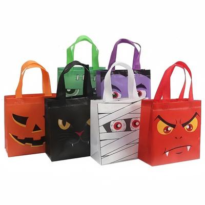 1/6Pcs Reusable Halloween Non-woven Tote Bag Gift Bag, Suitable for Halloween Birthday Party Gifts