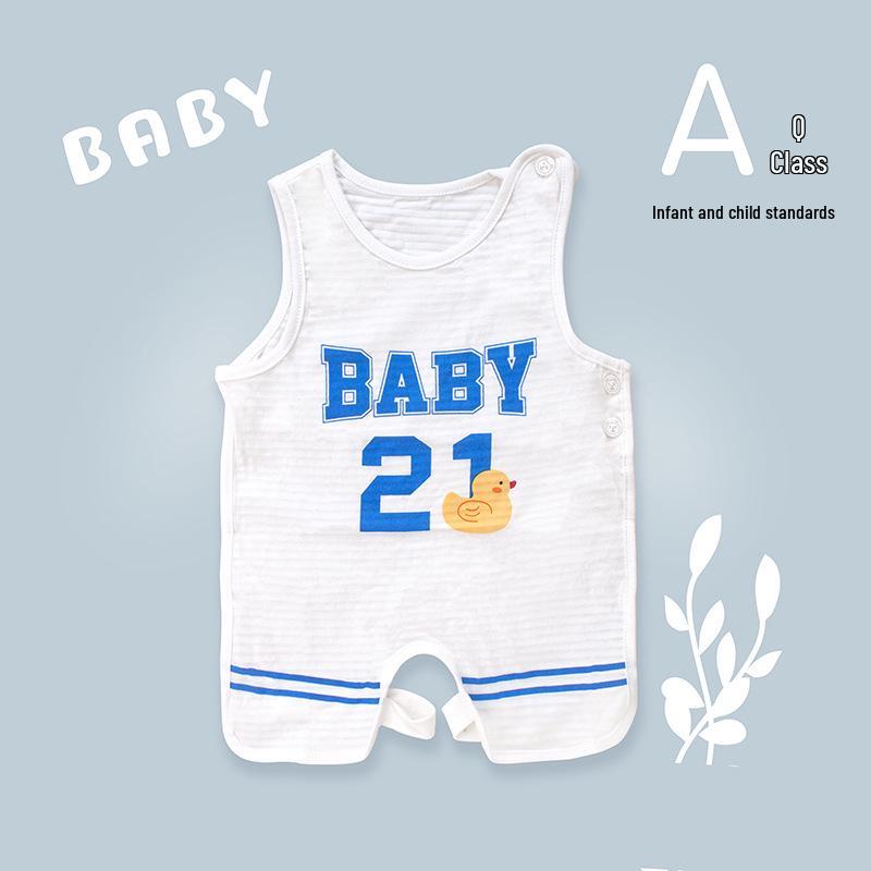 Bavoir d'été mignon Tao Baby en coton à demi-dos et leggings fins protecteur de ventre pour nouveau-nés