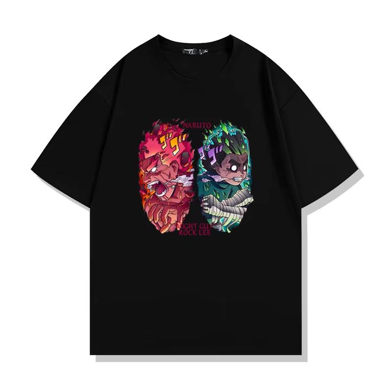 Naruto Print mens and womens cotton Tshirts 2026 summer Cartoon pattern Loose casual shortsleeved top