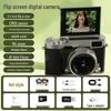 4K Digital Camera with Flip Screen for Selfies, 9600W HD High Pixel Quality