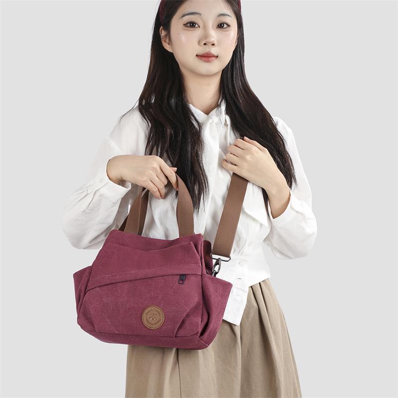 Multi-Compartment Canvas Bag Women's Bag Shoulder Bag Crossbody Bag Mother Bag