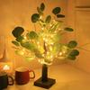 55 LED Bead Eucalyptus Tree Table Lamp Artificial Potted Greenery Plant with Light Simulated Bonsai Night Light for Bedroom Living Room Office Decor