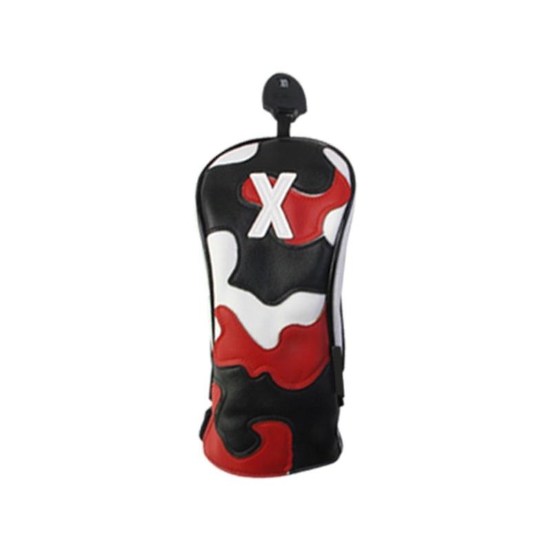 Fashion Golf Headcover Soft Plush Lining Waterproofs Leather Texture Square Mallet Putters Heel Shaft Golf Putter Cover No. X красный