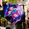 Ombrello KPop Demon Hunters con Stampa Apertura/Chiusura Automatica - Design Pieghevole Portatile - Uso Quotidiano per Viaggi/Outdoor - Regalo per Compleanno