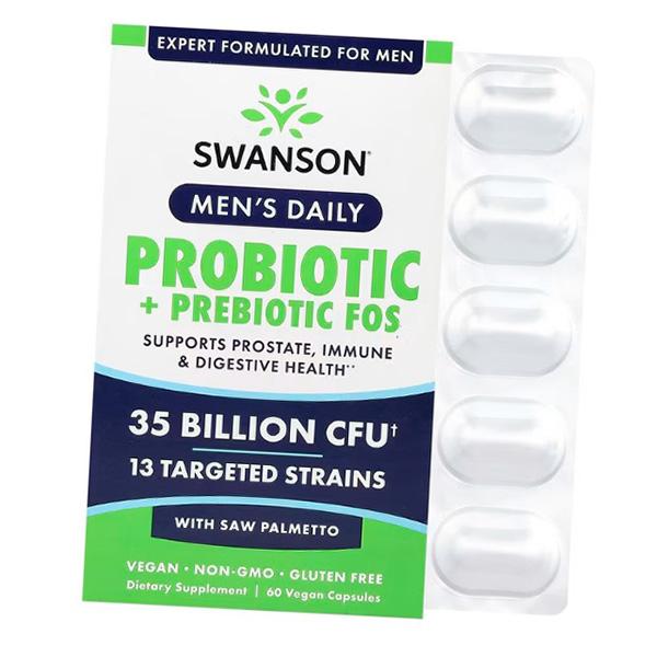 

Enzyme Complex for Men, Men s Daily Probiotic + Prebiotics FOS With Saw Palmetto, Swanson 60vegcaps (69280052) 60vcaps